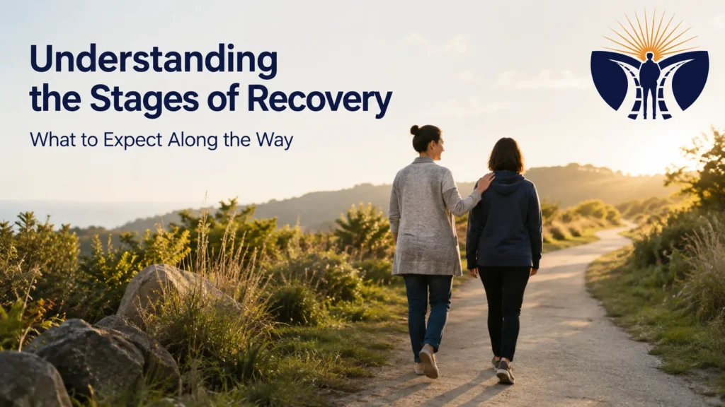 Stages of Addiction Recovery shown as a hopeful path toward healing